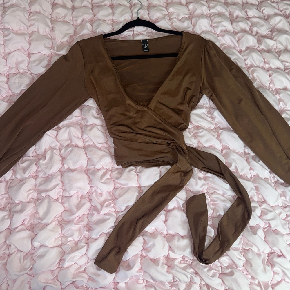 Brown Wrap Top